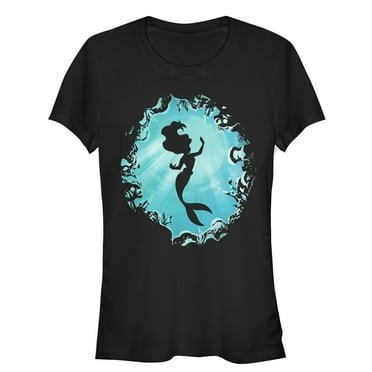 Junior's The Little Mermaid Ariel's Grotto  Graphic Tee Black Large