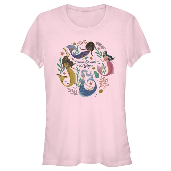 Junior's The Little Mermaid Dance Beneath the Waves Graphic Tee Light Pink 2X Large