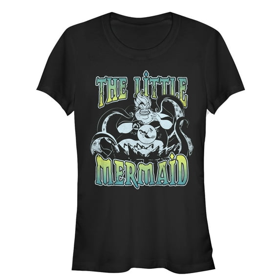 Junior's The Little Mermaid Ursula Sneak Graphic Tee Black Medium