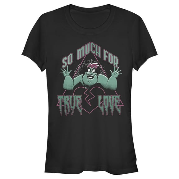 Junior's The Little Mermaid Ursula So Much For True Love Graphic Tee Black Small