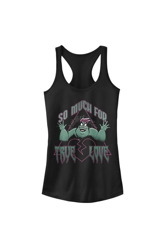 Junior's The Little Mermaid Ursula So Much For True Love Racerback Tank Top Black X Large