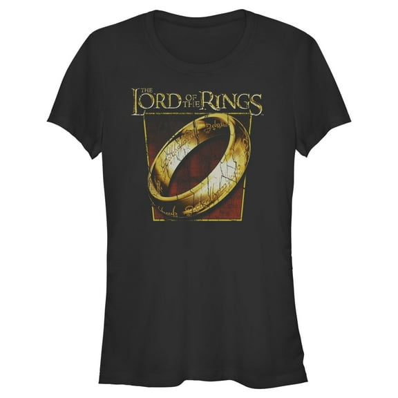 Junior's The Lord of the Rings Fellowship of the Ring Close-Up Ring  Graphic Tee Black 2X Large