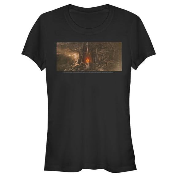 Junior's The Lord of the Rings Fellowship of the Ring Entrance to Mount Doom Graphic Tee Black Large