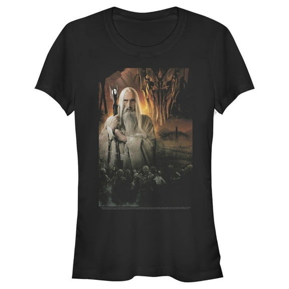 Junior's The Lord of the Rings Fellowship of the Ring Evil Saruman  Graphic Tee Black Large