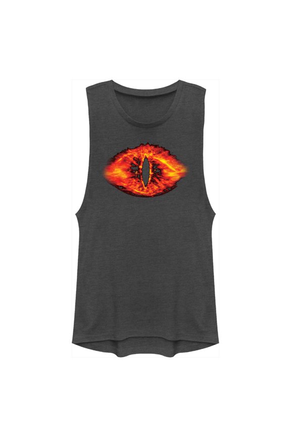 Junior's The Lord of the Rings Fellowship of the Ring Eye of Sauron Festival Muscle Graphic Tee Charcoal Large