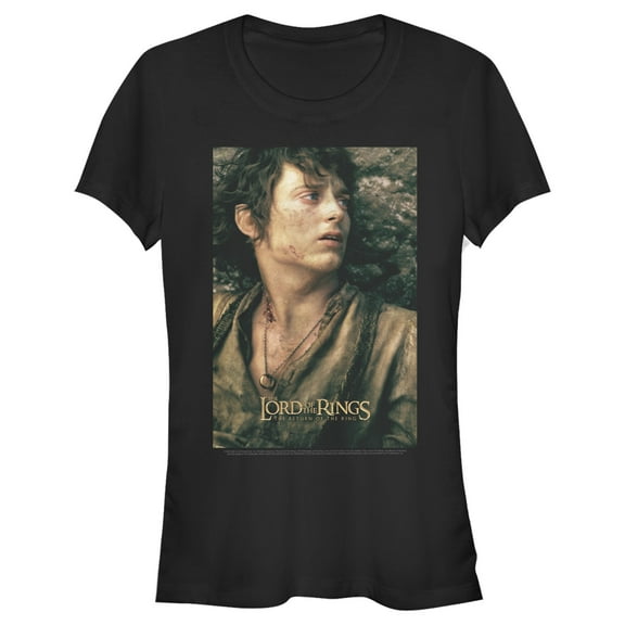 Junior's The Lord of the Rings Fellowship of the Ring Frodo Logo  Graphic Tee Black 2X Large