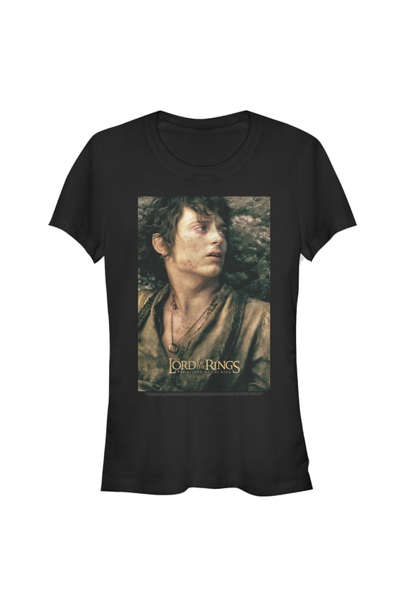 Junior's The Lord of the Rings Fellowship of the Ring Frodo Logo Graphic Tee Black 2X Large