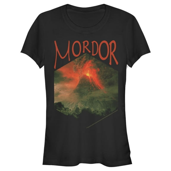 Junior's The Lord of the Rings Fellowship of the Ring Mordor Mount Doom  Graphic Tee Black 2X Large
