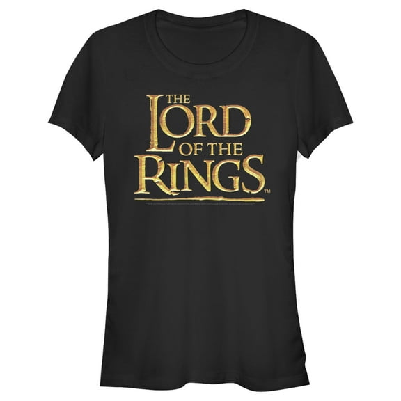 Junior's The Lord of the Rings Fellowship of the Ring Movie Logo  Graphic Tee Black 2X Large