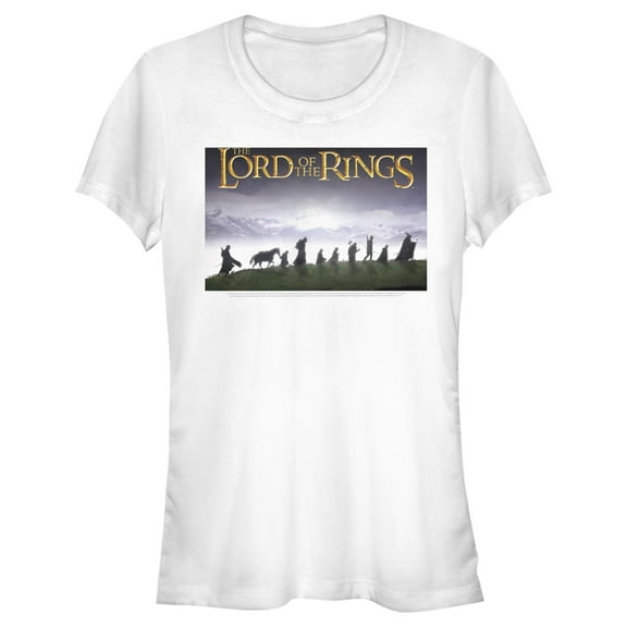 Junior's The Lord of the Rings Fellowship of the Ring Movie Poster Graphic Tee White Small