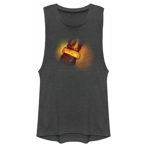 Junior's The Lord of the Rings Fellowship of the Ring One Ring  Festival Muscle Graphic Tee Charcoal X Small