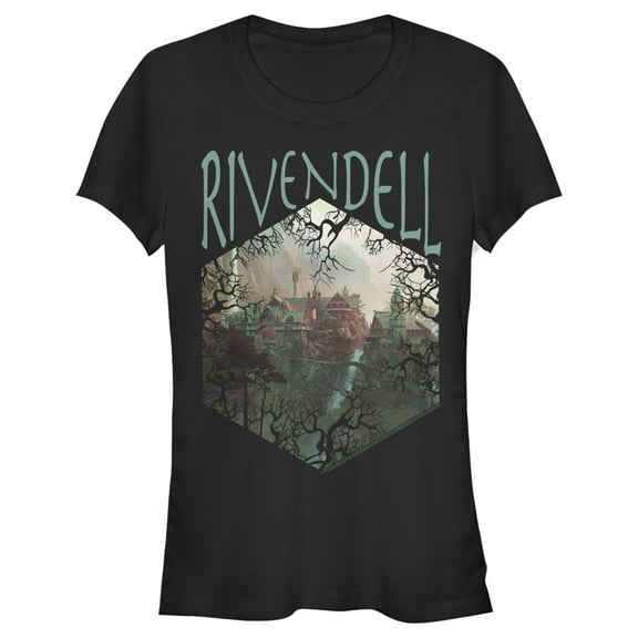 Junior's The Lord of the Rings Fellowship of the Ring Rivendell Hexagon  Graphic Tee Black Large