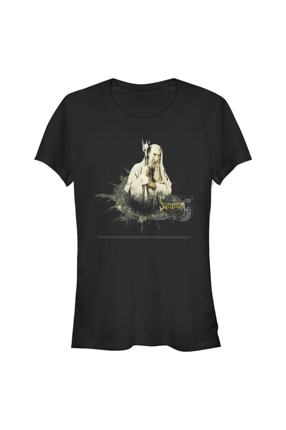 Junior's The Lord of the Rings Fellowship of the Ring Saruman Paint Splatter Graphic Tee Black X Large