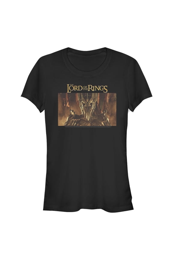 Junior's The Lord of the Rings Fellowship of the Ring Sauron Movie Poster  Graphic Tee Black X Large