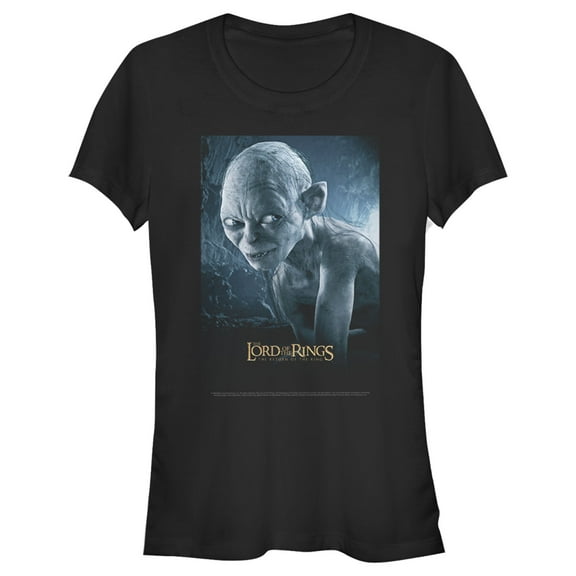 Junior's The Lord of the Rings Return of the King Gollum Movie Poster  Graphic Tee Black Large