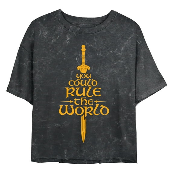 Junior's The Lord of the Rings: The War of the Rohirrim You Could Rule the World Sword Quote Graphic Crop T-Shirt