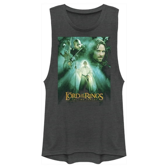 Junior's The Lord of the Rings Two Towers Hero Group  Festival Muscle Graphic Tee Charcoal X Small