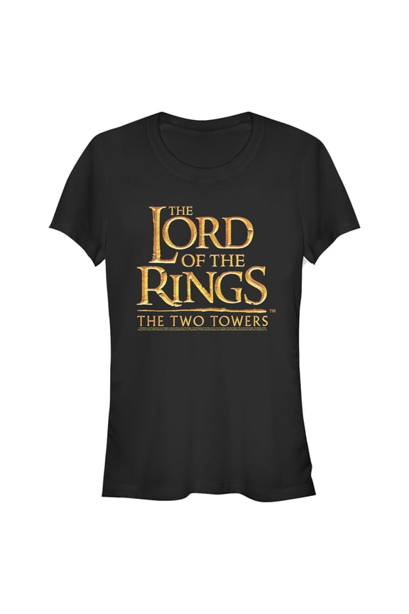 Junior's The Lord of the Rings Two Towers Large Logo Graphic Tee Black Medium