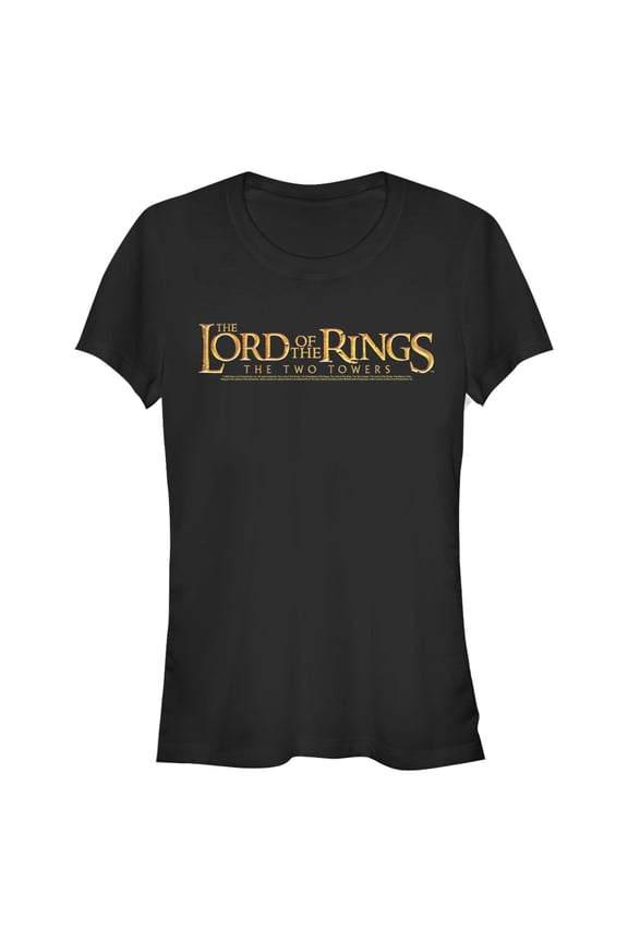 Junior's The Lord of the Rings Two Towers Logo  Graphic Tee Black X Large