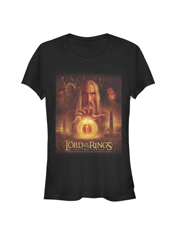 Junior's The Lord of the Rings Two Towers Saruman and the Eye of Sauron Graphic Tee Black 2X Large
