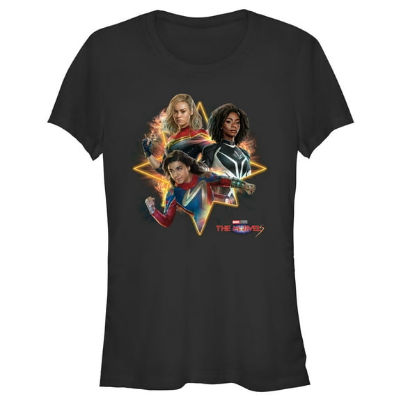 Junior's The Marvels Action Poses  Graphic Tee Black X Large