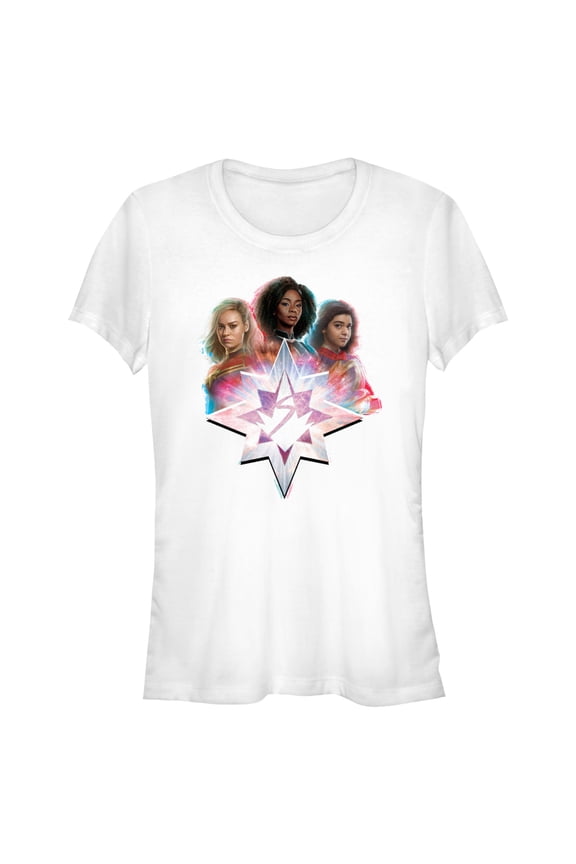 Junior's The Marvels Heroes Logo Graphic Tee White Medium