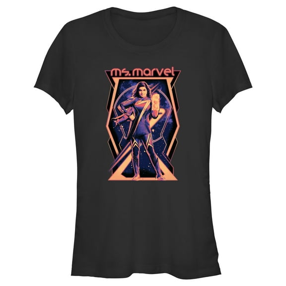 Junior's The Marvels Ms. Marvel Portrait Graphic Tee Black 2X Large