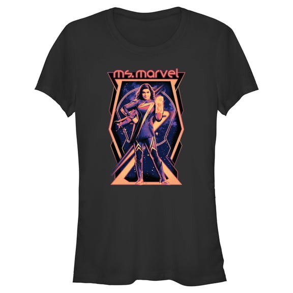 Junior's The Marvels Ms. Marvel Portrait Graphic Tee Black Large