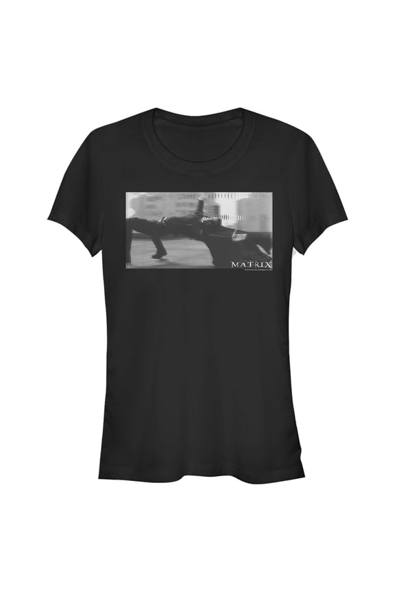 Junior's The Matrix Bullet Dodge Graphic Tee Black X Large
