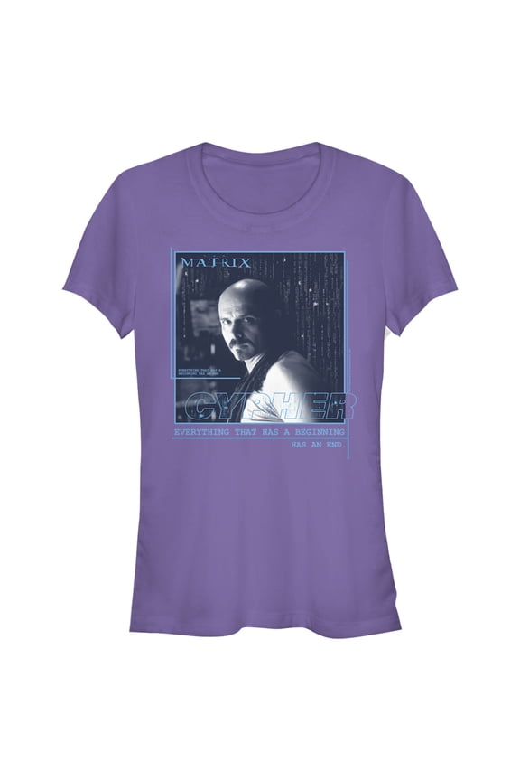 Junior's The Matrix Cypher Graphic Tee Purple Medium