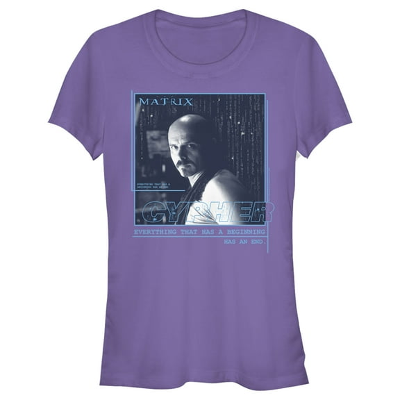 Junior's The Matrix Cypher  Graphic Tee Purple Small