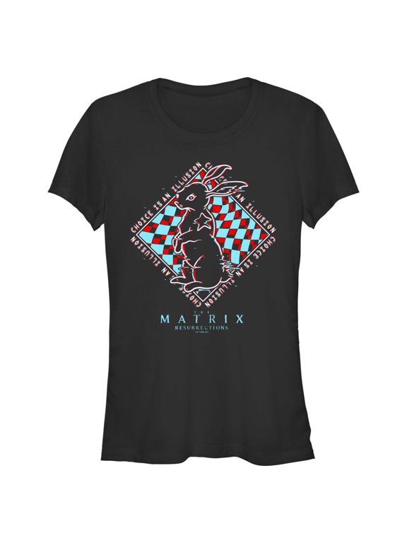Junior's The Matrix Resurrections Glitch Rabbit Graphic Tee Black Small