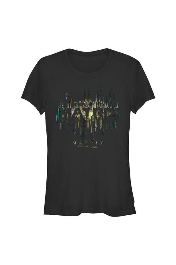 Junior's The Matrix Resurrections Glitch in the Matrix Graphic Tee Black Small