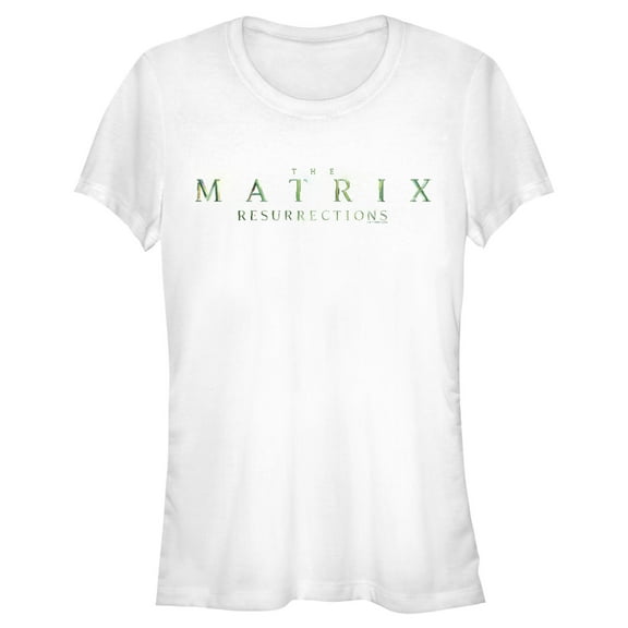 Junior's The Matrix Resurrections Logo  Graphic Tee White 2X Large