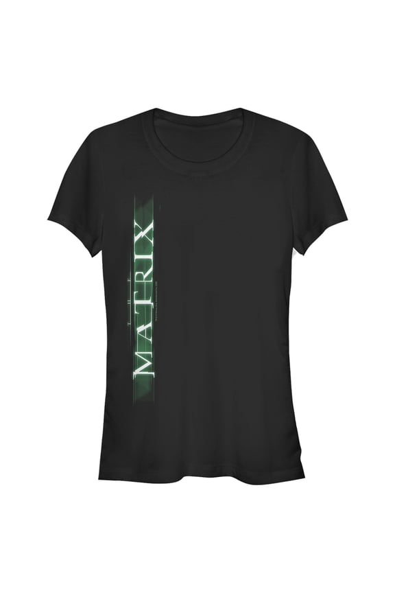 Junior's The Matrix Vertical Logo Graphic Tee Black 2X Large