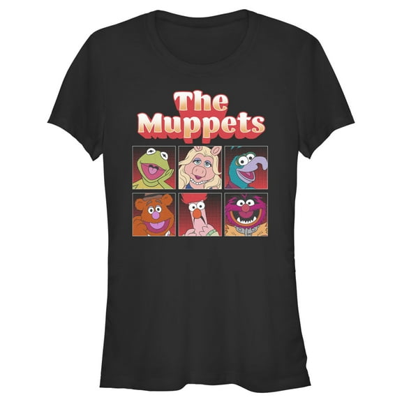 Junior's The Muppets Boxed Characters  Graphic Tee Black X Large