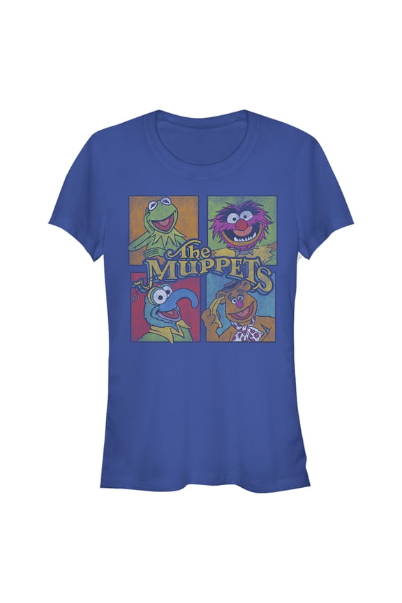 Junior's The Muppets Character Panel  Graphic Tee Royal Blue Medium