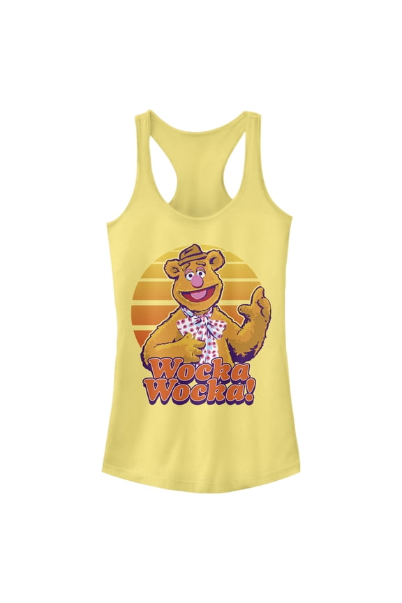 Junior's The Muppets Fozzie Retro Bear Racerback Tank Top Banana Medium