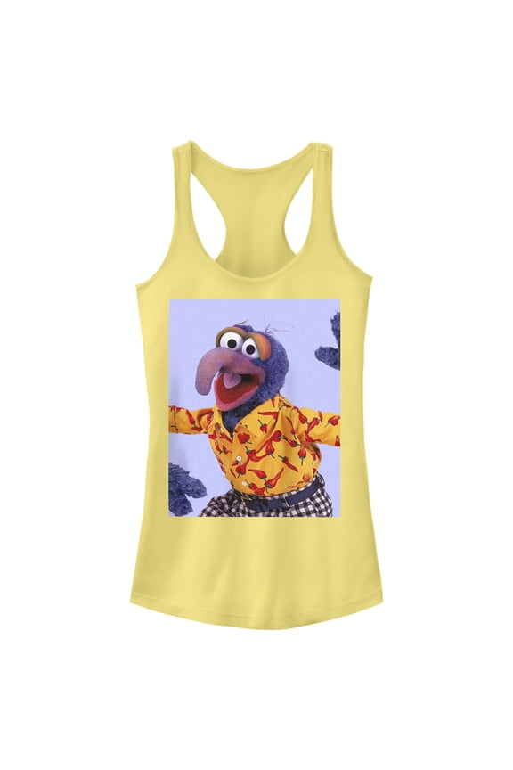 Junior's The Muppets Gonzo Chili Peppers Racerback Tank Top Banana Large