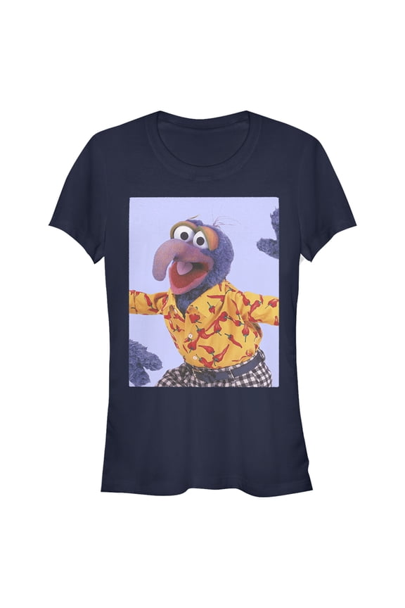 Junior's The Muppets Gonzo Poster Graphic Tee Navy Blue Medium