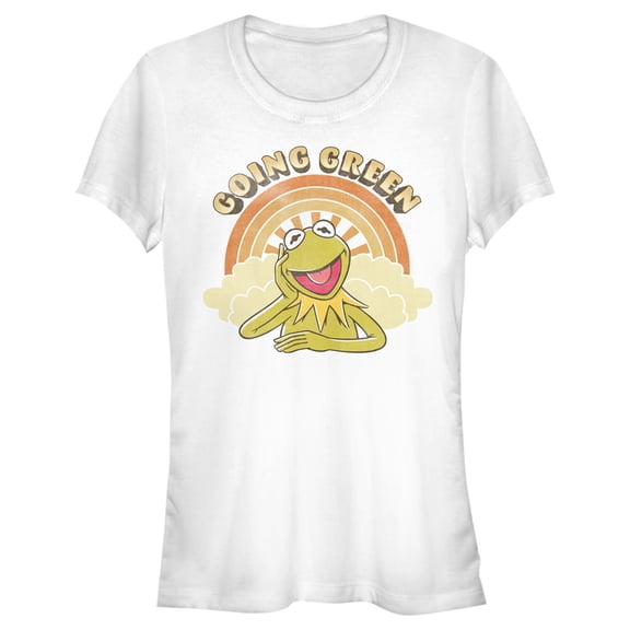 Junior's The Muppets Green Kermit Graphic Tee White Medium