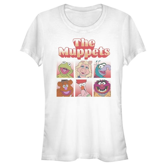 Junior's The Muppets Group Panel Graphic Tee White Small
