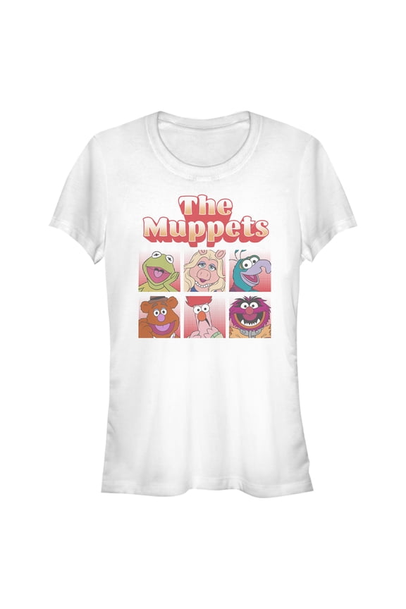 Junior's The Muppets Group Panel Graphic Tee White Small
