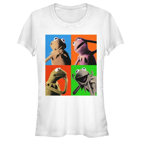 Junior's The Muppets Kermit Pop Poster Graphic Tee White Medium