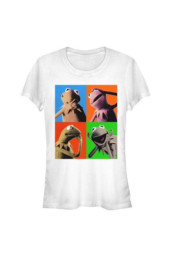 Junior's The Muppets Kermit Pop Poster Graphic Tee White Medium