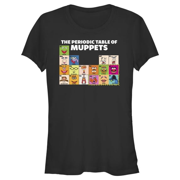 Junior's The Muppets Periodic Table Graphic Tee Black Small