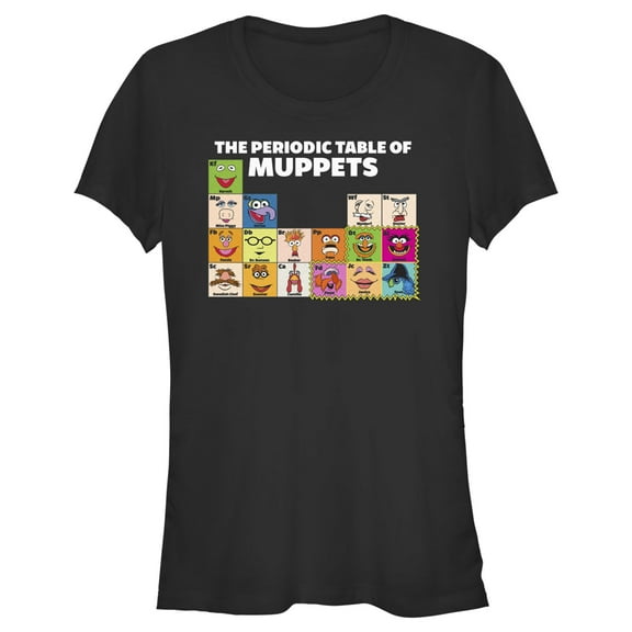 Junior's The Muppets Periodic Table  Graphic Tee Black X Large