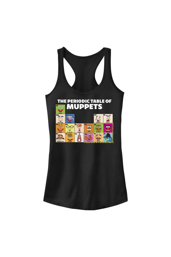 Junior's The Muppets Periodic Table Racerback Tank Top Black Large