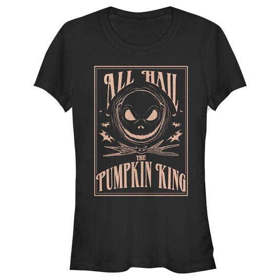 Junior's The Nightmare Before Christmas All Hail the Pumpkin King Graphic Tee Black Large