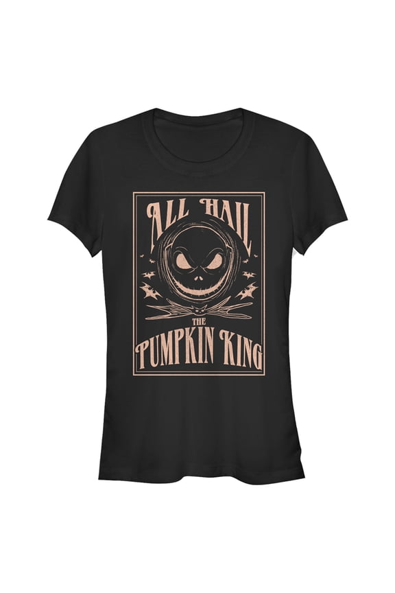 Junior's The Nightmare Before Christmas All Hail the Pumpkin King Graphic Tee Black X Large